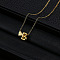 Alloy Letter Heart Pendant Necklaces for Women, Golden, Letter B, 15.75 inch(40cm)