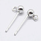 DanLingJewelry 925 Sterling Silver Ear Stud Findings, Earring Posts with 925 Stamp, Silver, 14mm, Hole: 1mm