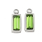 304 Stainless Steel Charm, with Glass, Rectangle, Yellow Green, 11x4.5x3.5mm, Hole: 1.4mm