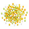 Opaque Glass Round Seed Beads, Mixed Colors, Gold, 4~4.5x3~4mm, Hole: 1.4mm, about 2453pcs/bag