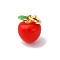 Brass Enamel Charms, Apple Charm, with Jump Ring, Cadmium Free & Lead Free, Rack Plating, Long-Lasting Plated, Real 18K Gold Plated, Red, 10x8mm, Hole: 3.5mm