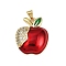 Brass Micro Clear Pave Cubic Zirconia Pendants, with Enamel, Apple, Real 18K Gold Plated, 24x20.5x6mm, Hole: 3.5x3.5mm
