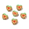 Polymer Clay Bead, Heart, Green Yellow, 8.5x9x4mm, Hole: 2mm