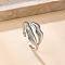 304 Stainless Steel Cuff Rings, Stainless Steel Color, Lip, Inner Diameter: Adjustable