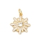 Brass Pave Cubic Zirconia with Enamel Pendants, Flower Charms, Long-Lasting Plated, Lead Free & Cadmium Free, Rack Plating, Real 18K Gold Plated, with Jump Ring, White, 17x14.5x3mm, Hole: 3.3mm