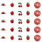 SUNNYCLUE 1 Box 50Pcs Fruit Charm Bulk Fruits Gold Watermelon Cherry Apples Red Pomelo Alloy Enamel Strawberry Charm for Jewelry Making Accessories DIY Necklace Bracelet Earring Crafting Beginner