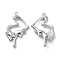 Alloy Pendant, with Glass, Platinum, Lead Free & Cadmium Free, Heart Charm, Clear, 33.5x20x5.5mm, Hole: 1.4mm