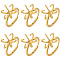 Brass Adjustable Ring Findings, Prong Ring Settings, Real 18K Gold Plated, US Size 6(16.5mm), Tray: 16x10.5mm, 8pcs/set