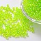 Eco-Friendly Transparent Acrylic Beads, Round, AB Color, Lawn Green, 8mm, Hole: 1.5mm
