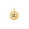 Brass Micro Pave Cubic Zirconia Pendants, with Enamel, Sun, with Jump Ring, Black, 24x20mm, Hole: 2.8mm