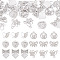 Pandahall 24Pcs 6 Styles Alloy Crystal Rhinestone Pendants, Mixed Shapes, Butterfly, Platinum, 12.5~24x16~19x2~6mm, Hole: 1.8~2mm, 4pcs/style
