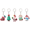 Christmas Theme PVC Plastic Keychains, with Iron Split Key Rings, Mixed Shapes, 8.5~10.5cm, about 5Pcs/Set