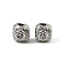 Brass Clear Cubic Zirconia Beads, Textured Cube, Real Platinum Plated, 4.5x4.5x4mm, Hole: 1.4mm
