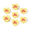 Handmade Polymer Clay Beads, Heart & Word, Champagne Yellow, 7.5~9.5x8.5~10.5x3.5~5mm, Hole: 1.8~2mm