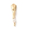 Brass S-Hook Clasps, with Glass, Heart, Golden, 29mm