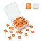 60Pcs Transparent Glass Cabochons, Square, Saddle Brown, 9.8x9.8x4mm