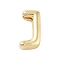 Rack Plating Brass Beads, for Personalized Name Necklace Making, Cadmium Free & Lead Free, Long-Lasting Plated, Real 18K Gold Plated, Letter J, 14.5x7.5x4.5mm, Hole: 1.5x10.5mm