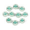 Luminous Frosted Acrylic Beads, Electroplated, Flat Round with Letter, Glow in the Dark, Letter G, 10x5mm, Hole: 2mm, about 1390pcs/500g
