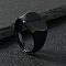 Heart 201 Stainless Steel Finger Rings, Black, US Size 8(18.1mm)