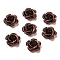 Aluminum Beads, Oxidation, Rose Flower, Sienna, 13~15.5x13~15.5x7.5~9mm, Hole: 1.5~1.6mm, about 950pcs/bag