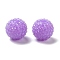 Chunky Resin Rhinestone Bubblegum Ball Beads, Round, Lilac, 20x18mm, Hole: 3mm