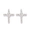 Alloy Pendants, Cross with Virgin Mary, Platinum, 35.5x26x3mm, Hole: 1.5mm
