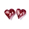 Glass Rhinestone Cabochons, Pointed Back, Faceted, Heart, Siam, 13x12x5.5mm