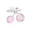Alloy & Acrylic Pendants, Cherry, Platinum, 30x28.5x14mm, Hole: 2mm