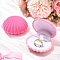 1Pc Shell Shaped Velvet Jewelry Storage Boxes, Jewelry Gift Case for Earrings Pendants Rings, Pink, 6x5.5x3cm