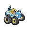 PVC Cabochons, Cartoon Car, Blue, 33.5x34.5x4mm