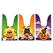 100Pcs Rabbit Shaped Halloween Candy Plastic Bags, Pumpkin Printed Candy Gift Bags, Mixed Color, 21.5~22.5x13.6x0.01cm