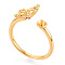 Butterfly Brass Micro Pave Cubic Zirconia Cup Peg Ring Settings, Adjustable Ring Settings for Half Drilled Beads, Real 18K Gold Plated, 10mm, Inner Diameter: 17mm, Pin: 0.7~0.8mm