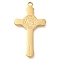 304 Stainless Steel Pendants, Cross with Cssml Ndsmd Cross God Father Religious Christianity Charm, Real 14K Gold Plated, 38x21.5x2mm, Hole: 2mm