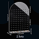 アーチ透明アクリルイヤリングディスプレイオーガナイザースタンド  卓上イヤリングディスプレイホルダー  ヒョウプリント模様  3x12.6x17.8cm EDIS-WH0035-12C-2