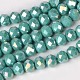 Electroplate Pearl Luster Plated Imitation Jade Glass Faceted Rondelle Beads Strands X-EGLA-F020-05-8mm-1-1