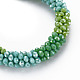 Bracelet extensible tressé en perles de verre au crochet BJEW-T016-08I-2