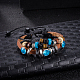 Verstellbar lässig unisex Leder mehradrige Armbänder BJEW-BB15572-A-10