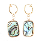 Natural Abalone Shell/Paua Shell Clip-on Hoop Earrings EJEW-JE04130-03-2