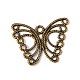 Antique Bronze Tone Filigree Butterfly Alloy Pendants X-EA11642Y-AB-2