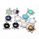 Tortoise Platinum Plated Brass Natural & Synthetic Mixed Stone Pendants G-F228-25-RS-1