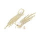 Crystal Rhinestone Dangle Stud Earrings with Imitation Pearl EJEW-C037-02C-LG-3