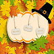 SUPERFINDINGS 30 Sets 3 Style Napkin Rings Tags Pumpkin Tags with Words Thanksgiving Theme Napkin Rings with Wood Pendant Decoration for Wedding Dinner Parties Holiday Table Decoration DIY-FH0005-62-6