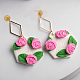 DICOSMETIC 48Pcs 6 Style Half Round & Bowknot & Rectangle Alloy Stud Earring Findings FIND-DC0003-22-5