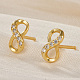 Boucles d'oreilles à tige en argent sterling avec micro pavé de zircone cubique pour femme PQ8604-1-2