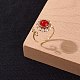 女の子の女性のための天然なマシャン翡翠の指輪  ラウンドシェルパールビーズリング  真鍮製ワイヤーラップリング  ゴールドカラー  usサイズ7 3/4(17.9mm) X1-RJEW-TA00012-3-2