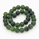 Rotonde fili di perline naturale pietra verde satinato G-J338-18-12mm-2
