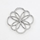 Flower Brass Micro Pave Clear Cubic Zirconia Cabochons ZIRC-P001-14-3