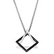 304 Stainless Steel Triangle & Rhombus Pendant Necklace with Box Chains JN1045B-1