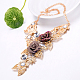Fashion Women Jewelry Zinc Alloy Glass Rhinestone Flower Bib Statement Necklaces & Earrings Jewelry Sets NJEW-BB15098-7