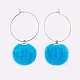 Faux Mink Fur Woven Cloth Wine Glass Charms EJEW-JE02737-2